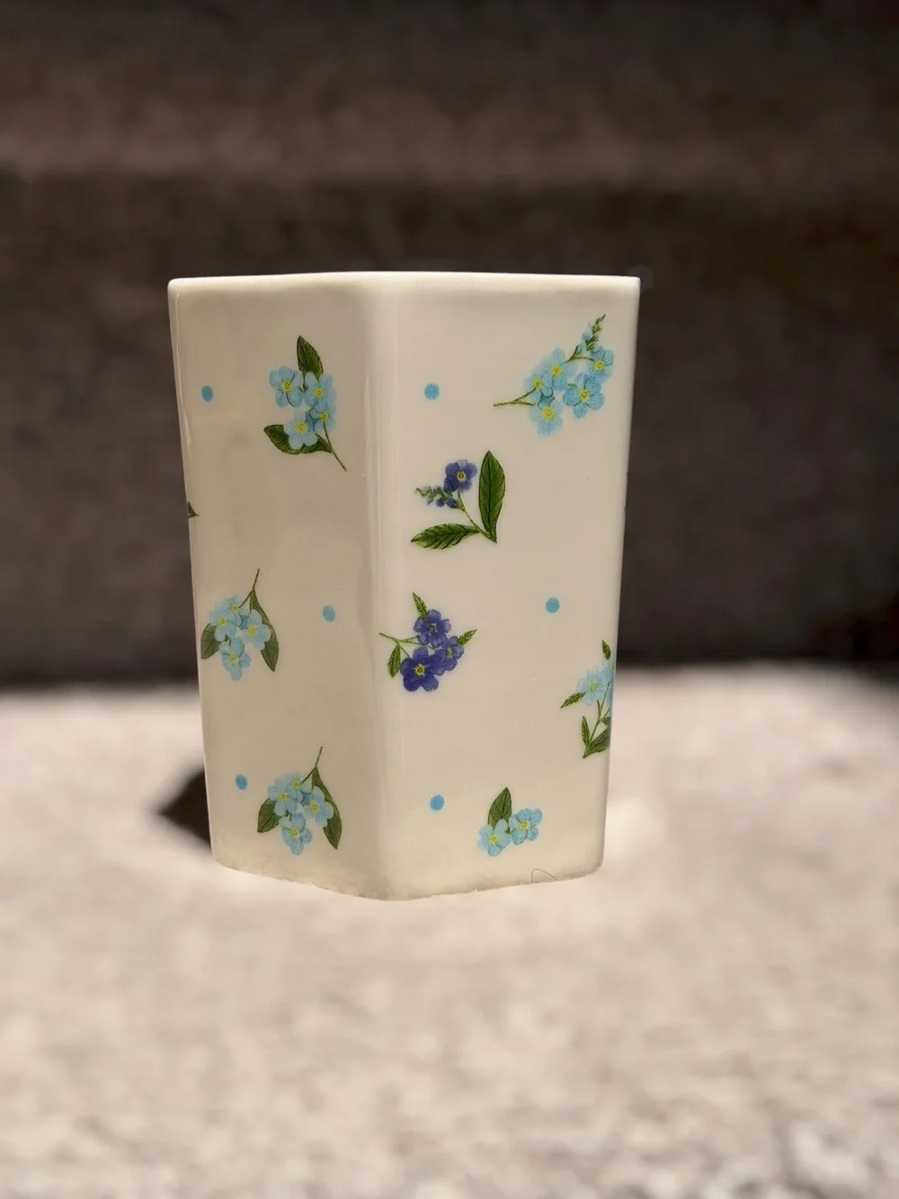 NEW Anthropologie Pia Mama Floral Stoneware Coffee Mug Forget Me Not Botanical